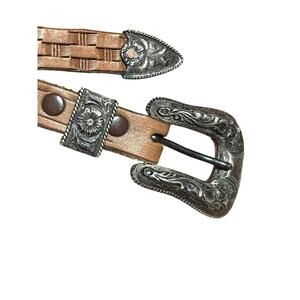 Vintage Hollands Sterling Silver Belt Buckle #101 & Belt